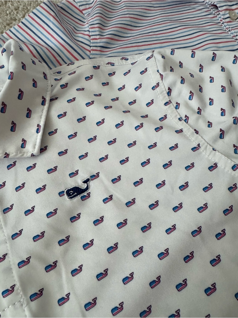 2 Boys Vineyard Vines Patterned Polo Shirts - Performance Classic Short Sleeve - Picture 2 of 8